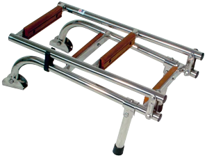 Allpa RVS Zwemtrap met 2+3 teak treden