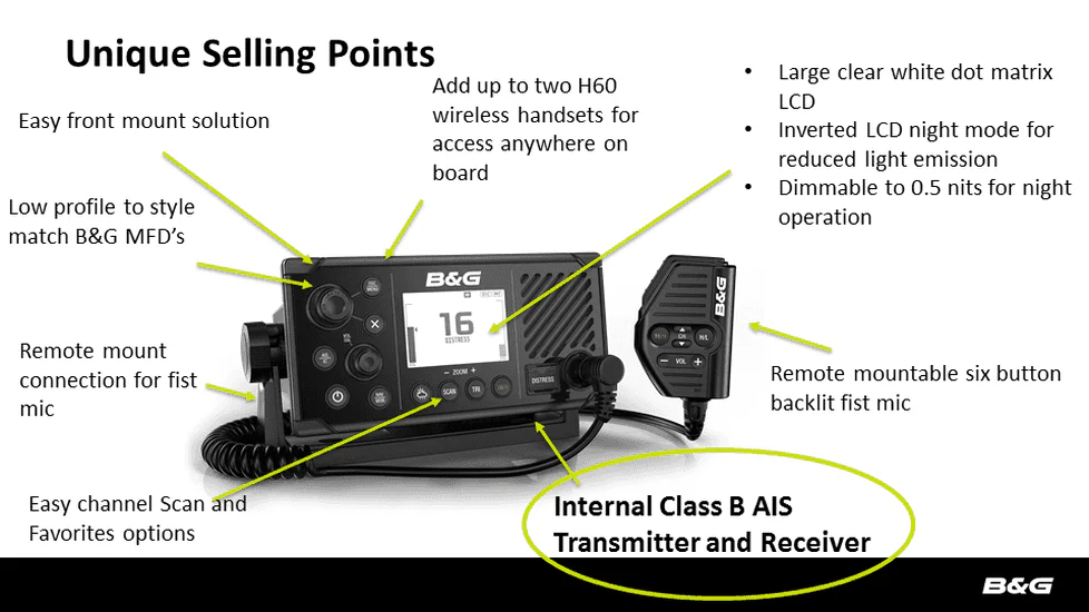 B&G V60-B Marine Kit marifoon met AIS transponder en GPS-500 antenne - Image 3