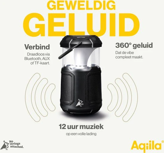 Aqiila Soundbird B10 Bluetooth speaker met lantaarn en powerbank - Image 5