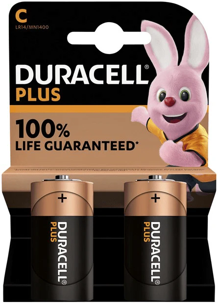 Duracell C-cell batterij plus 2 stuks Alkaline batterij