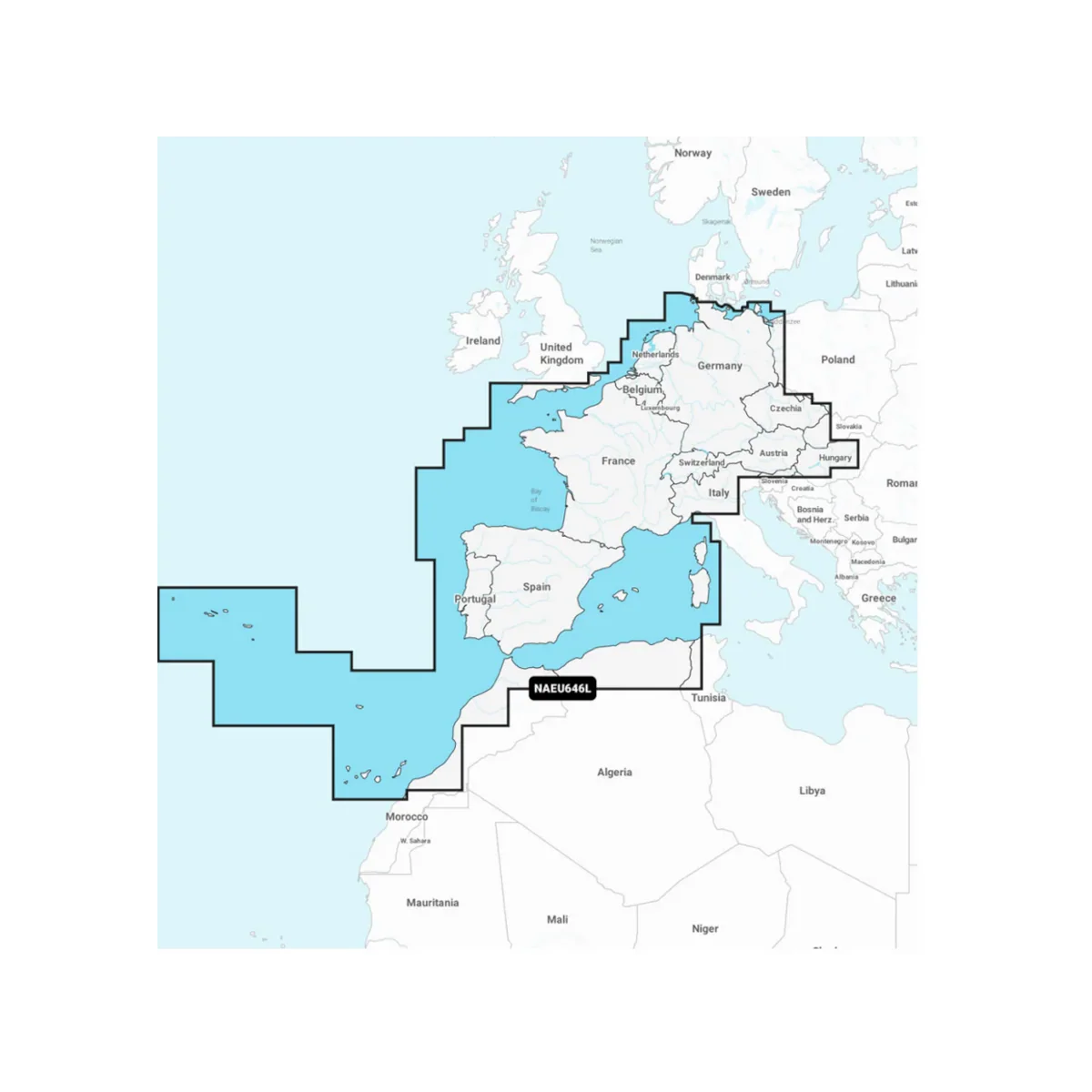 Garmin NSEU646L Europa, Midden en West - Waterkaarten