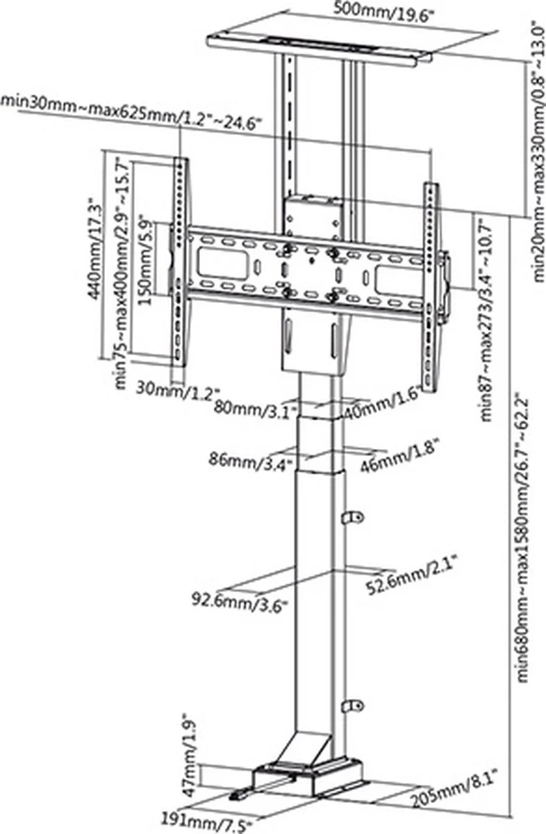 Golden Note GN33-2 elektrische lift geschikt voor 32 tot 65 inch televisie, met afstandsbediening - Image 6