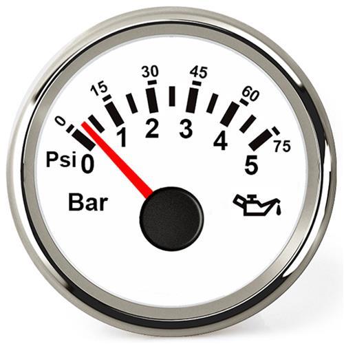 Hollex Oliedrukmeter 12/24 Volt 0-5 Bar wit - Image 2