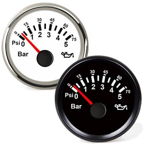 Hollex Oliedrukmeter 12/24 Volt 0-5 Bar wit - Image 3