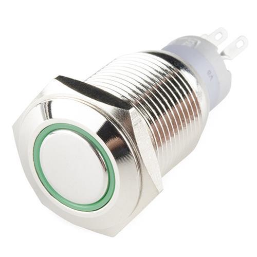 Hollex Puls Drukknop RVS 24V LED groen