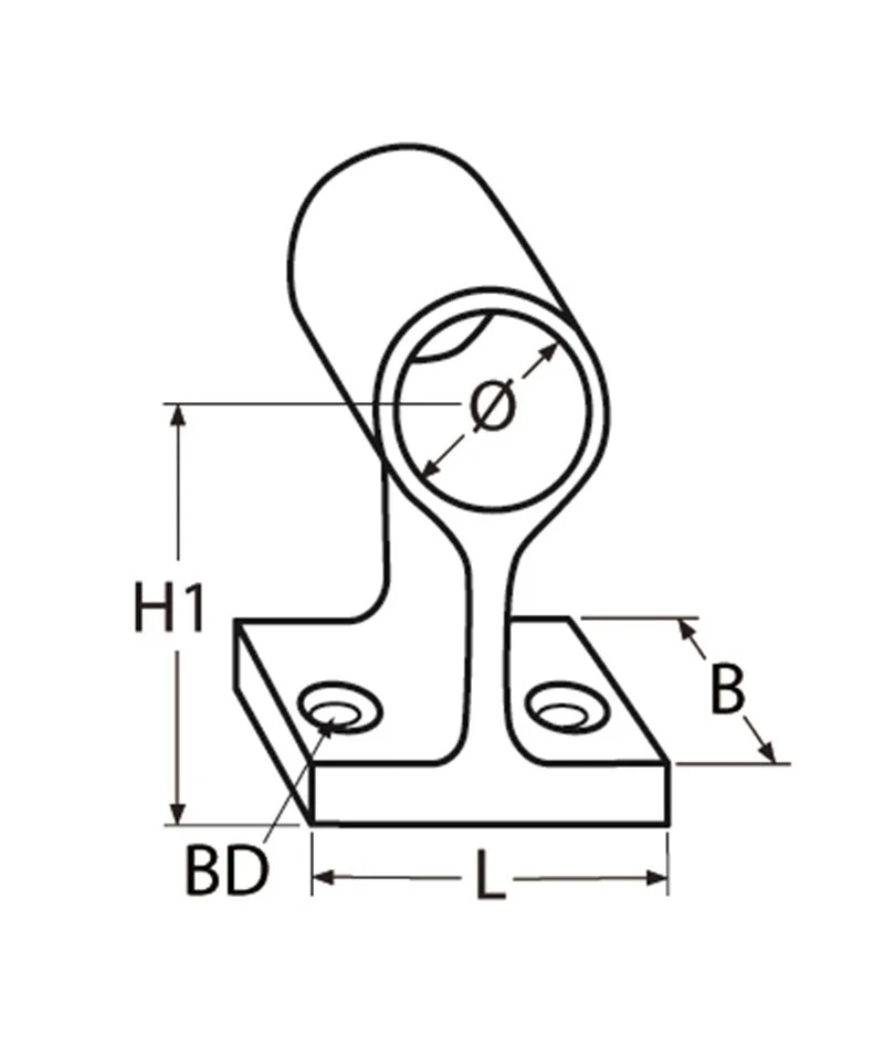 Marinetech 8207422 38 Handrailing Middenstuk 60° 22x38 mm - Image 2