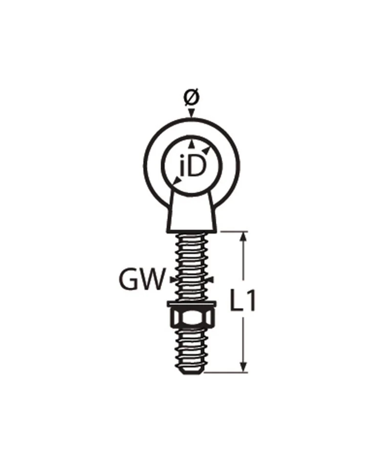 Marinetech 8267408 080 Oogbout met Metrische Draad M8x80 - Image 2