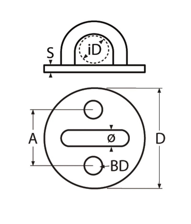 Marinetech Dekoog Rond 8mm met ronde grondplaat 50mm - Image 2