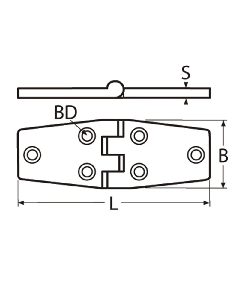 Marinetech Deurscharnier 76 mm afmetingen 76x38x4mm - Image 2