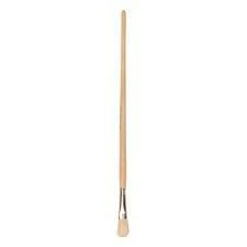 Master Lyonpenseel Plat No.20 wit haar, ongelakte houten steel