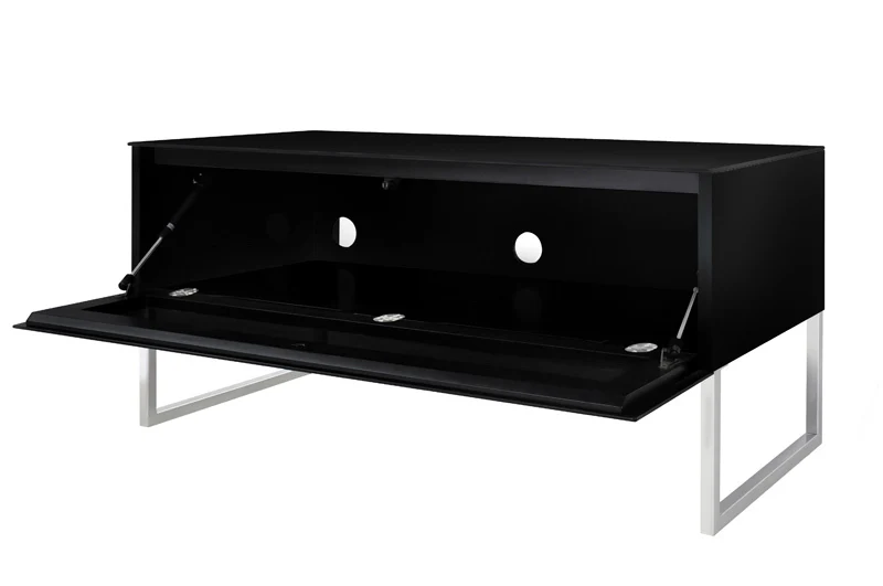 NorStone KHALM 100 zwart TV meubel met glazen voorplaat/klep - Image 2