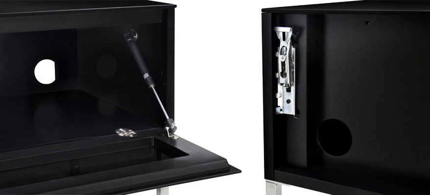 NorStone KHALM 100 zwart TV meubel met glazen voorplaat/klep - Image 5