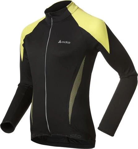 Odlo Bike standup collarFIRE fietsjack lange mouwen zwart met geel heren - Image 2