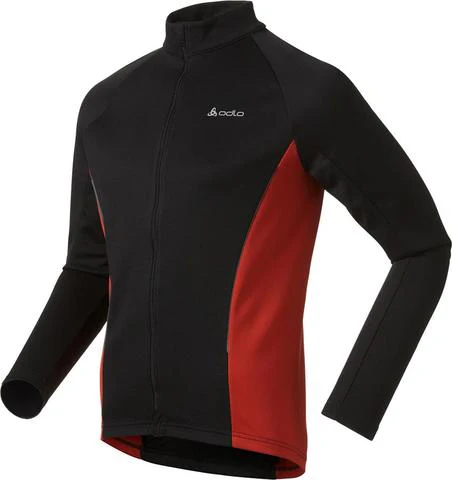 Odlo Bike standup collarWARM fietsshirt lange mouwen zwart met rood heren - Image 2