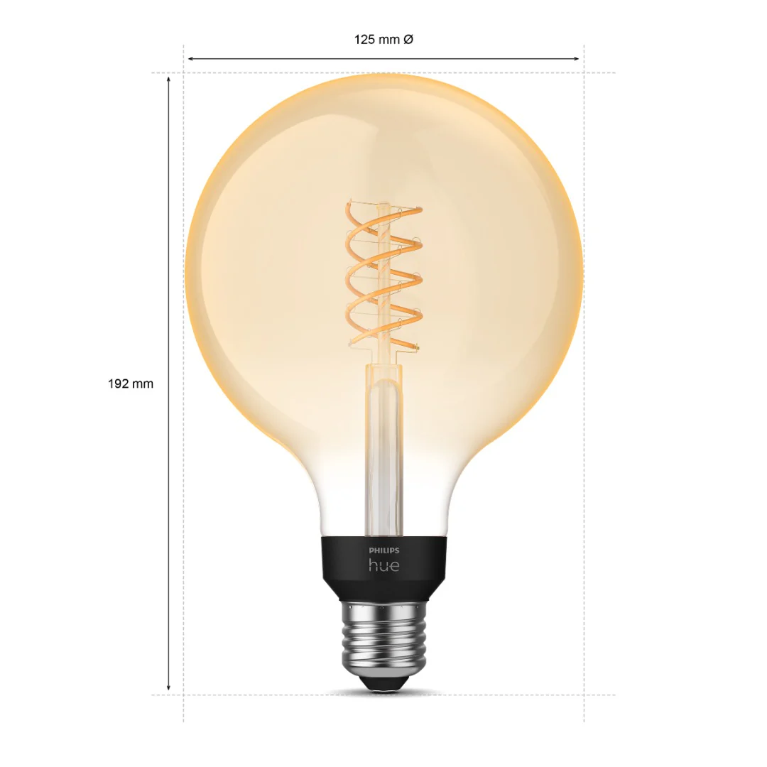Philips HueW 7.2W Fil G125 E27EU smart lichtbron in design vintage kooldraad lamp - Image 4
