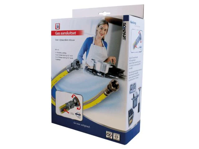 Scanpart flexibele gasslang met 360 graden meedraaiende RVS koppelingen, 1,25 meter - Image 2