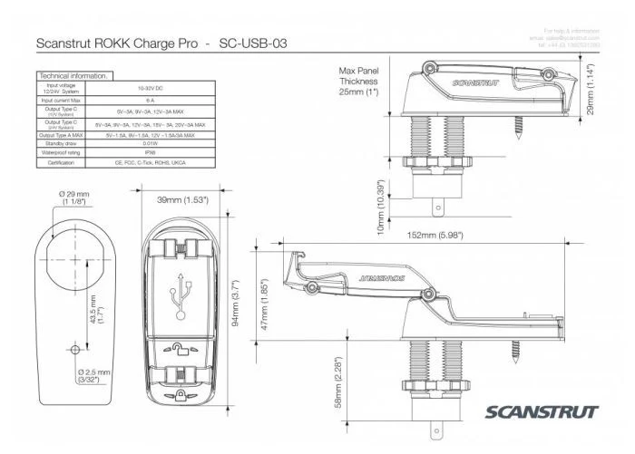 ScanStrut ROKK snellader pro IPX6 met USB-A en USB-C aansluiting - Image 5