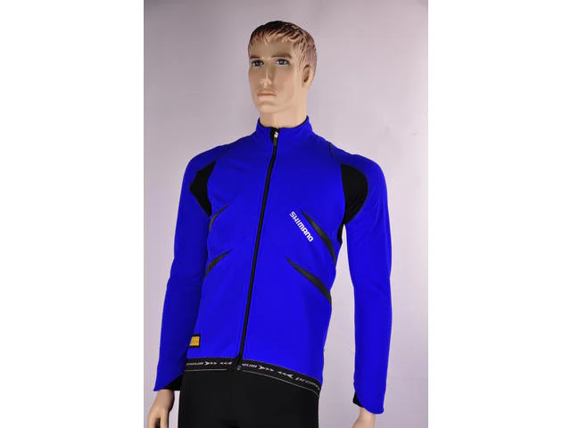 Shimano Premium Windflex gold fiets windjack blauw met zwart heren
