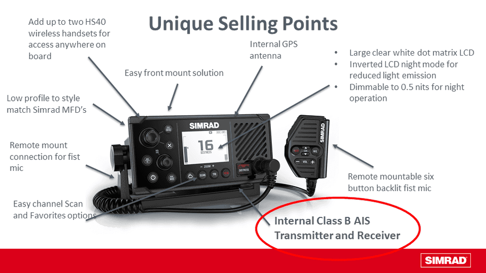 Simrad RS40-B Marine Kit marifoon met AIS transponder en GPS-500 antenne - Image 2