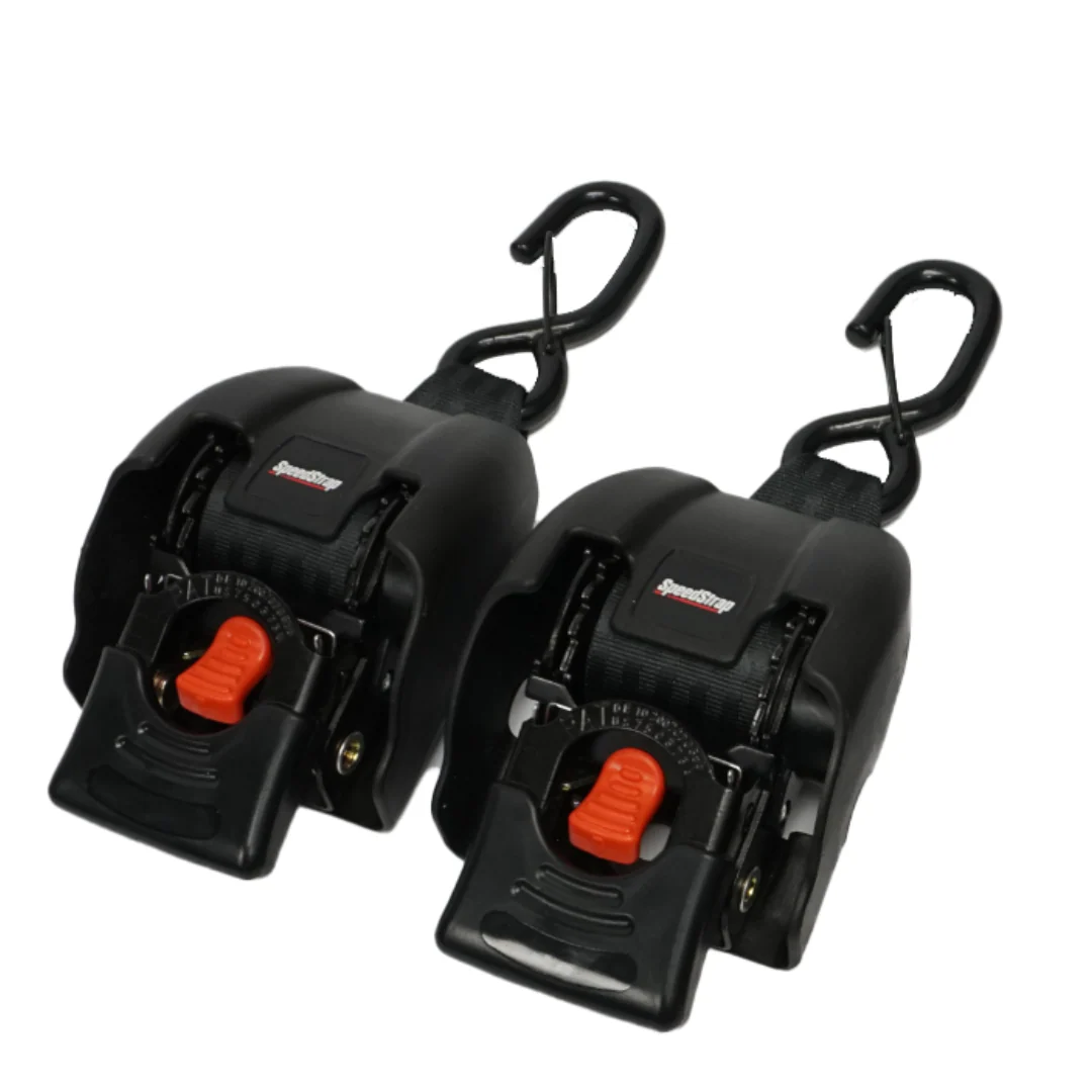 Speedstrap Tie-down automatisch oprolbare spanbanden, stalen ratel (2 stuks)
