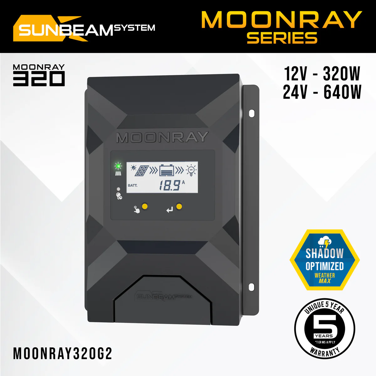 SUNBEAMsystem MoonRay 320 Gen2 MPPT 12/24 Volt laadregelaar - Image 3