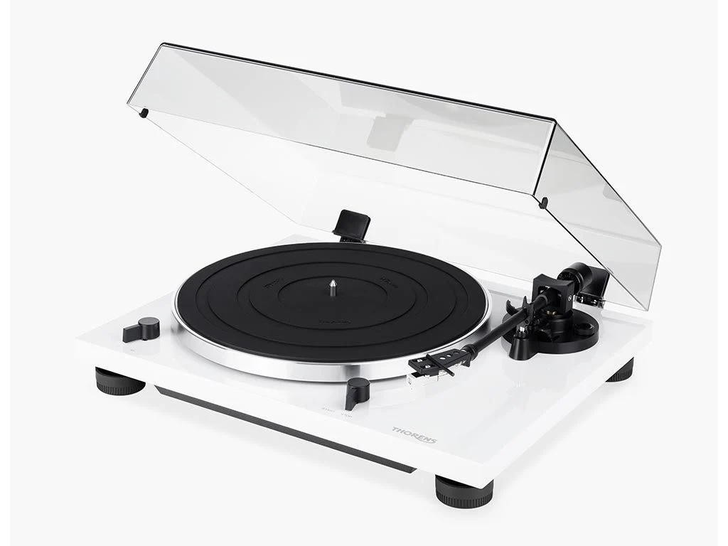 Thorens TD 201 wit handmatige snaaraangedreven platenspeler
