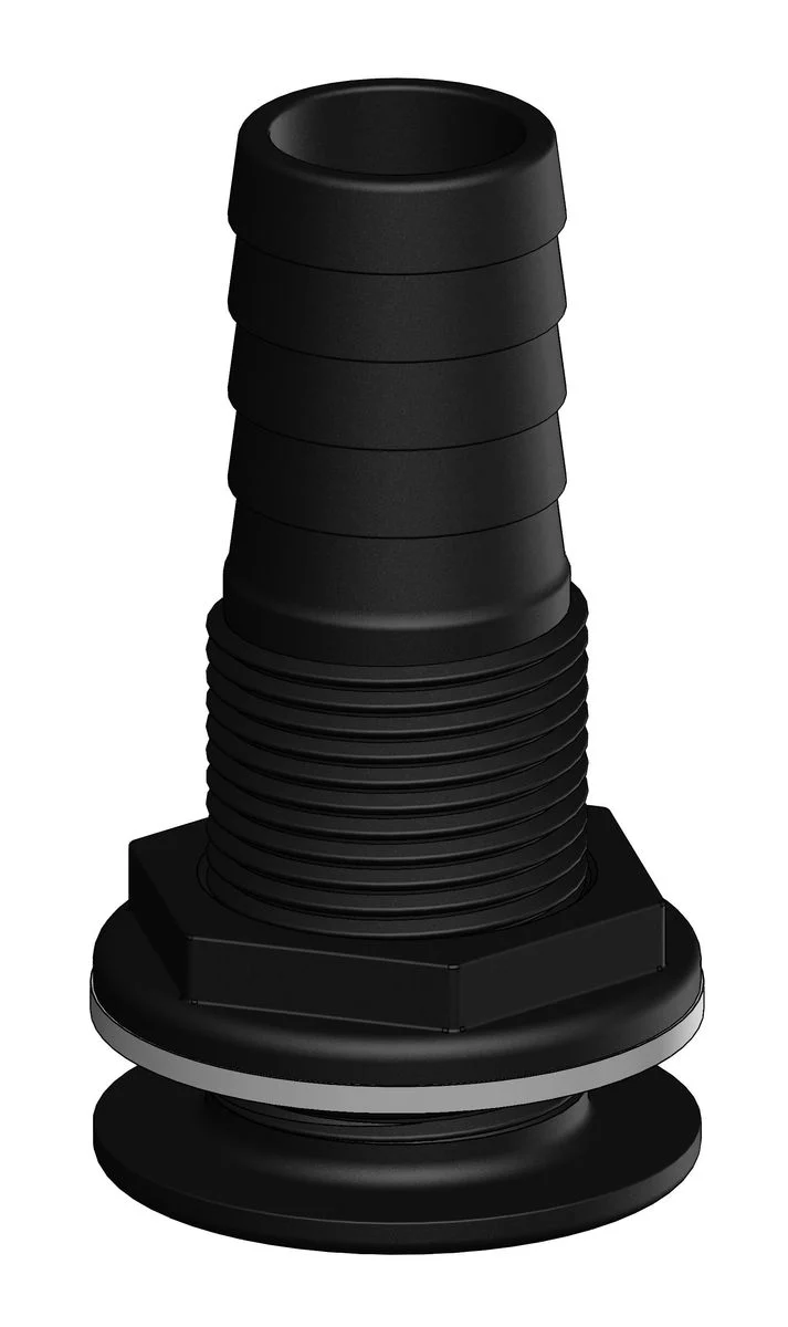 TruDesign Huiddoorvoer 25 mm (1 inch) BSP met tule 28 mm zwart (boven waterlijn) - Image 2