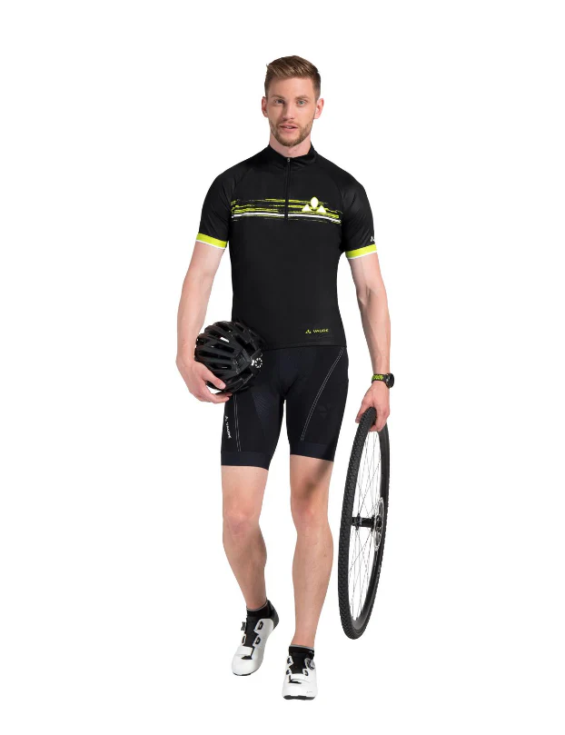 Vaude Men`s Mitus Tricot fietsshirt korte mouwen zwart met geel heren - Image 3