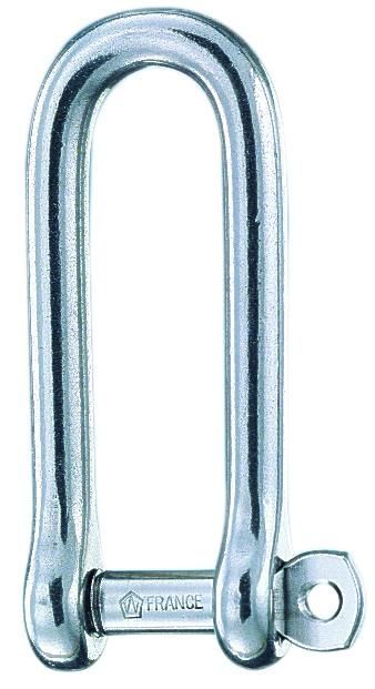 Wichard 1415 D-Sluiting Lang 10mm gezekerde pin WL 1520kg BL 5200kg gew.170gr